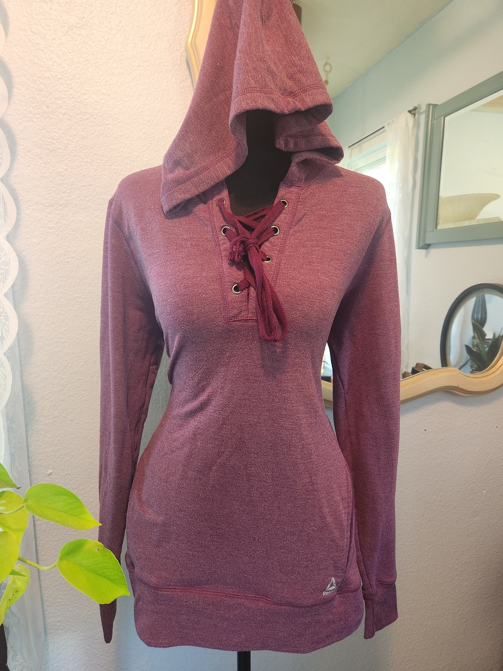 Reebok Women’s Lace-Up Hooded Pullover